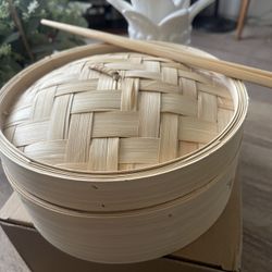 Bamboo Steamer with 13” chopsticks- New!