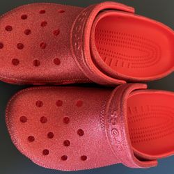 Red Glitter Crocs