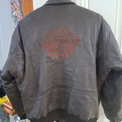Barleys brewing company leather jacket