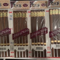 20 Pair 9.5" Chopsticks natural wood Gift Set NEW