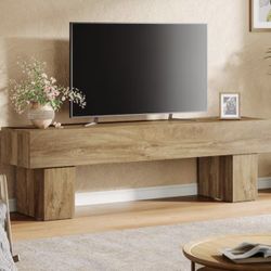 RY0239 Brown TV Stand Fits TVs up to 55 to 65 in. Low TV Console Table for Living Room