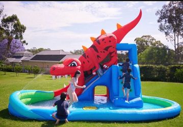 Dino cave inflatable water slide with blowe HuGe!new sealed box price firm Last one!!!
