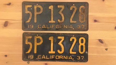 1937 California license Plate