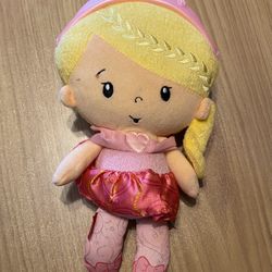 Fisher Price Princess Ballerina Plush Doll Chimes Rattle Blonde Hair 11”