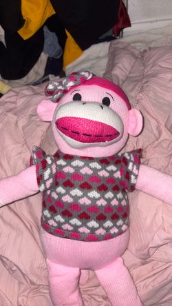 Pink Sock Monkey DanDee Plush