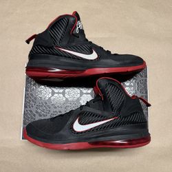 Nike Air Lebron 9 Black White Red Men’s basketball shoes size 13.5 Rare!