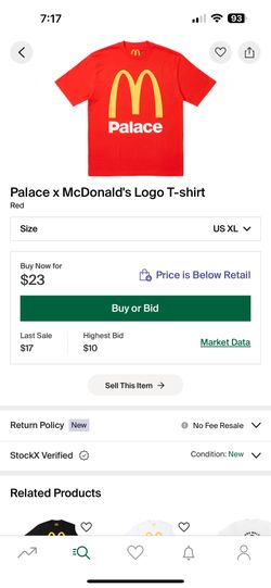 Palace X McDonald’s Tee