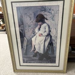 Elegant Framed Artwork of Little Girl 