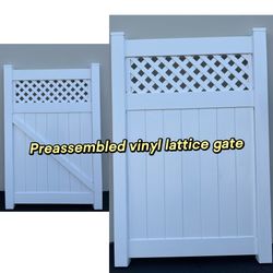 Preassembled Vinyl Gates/lattice Gate/ranch Style Gate 3 Rail And 4 Rail Including Hinge And Latch