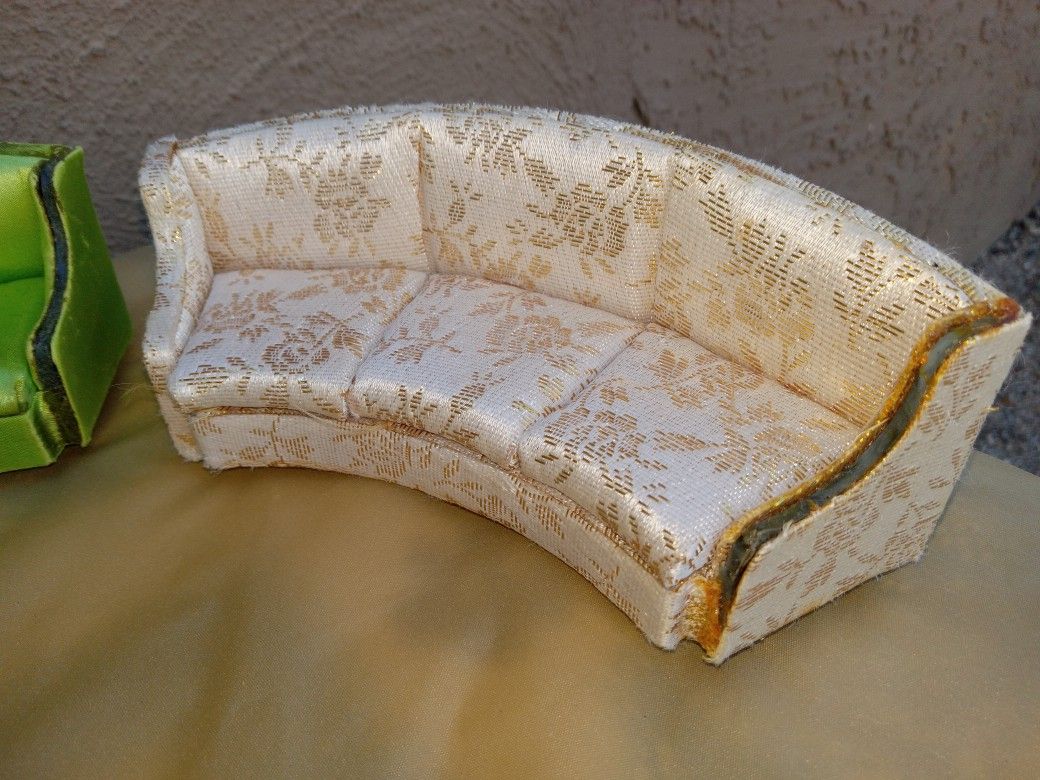 Vintage Ideal Dollhouse Couch  