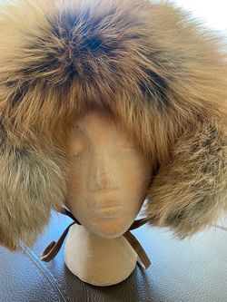 Vintage Authentic Red Fox Fur Trapper Hat