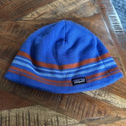 PATAGONIA Hat Beanie Youth Blue Merino Wool Blend