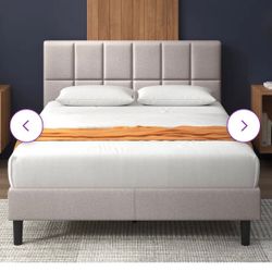 Upholstered Platform King Size Bed Frame