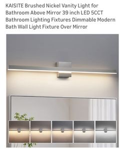 NEW! KAISITE Brushed Nickel Vanity Light 39 inch LED 5CCT Dimmable