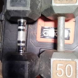 Dumbbell 50  And 30 Pounders One Each