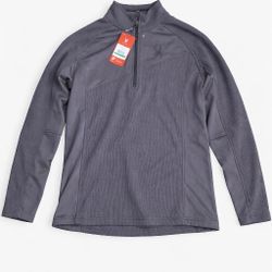 New Spyder Sweater Jacket Mens Gray  Outbound Core Half Zip Outdoors Performance Size ( L ) 