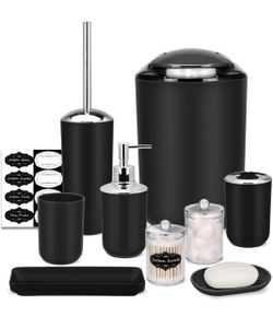Brand New -10-Piece Matte Black Bathroom Accessory Set