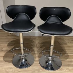 Black & Silver Swivel Barstools 
