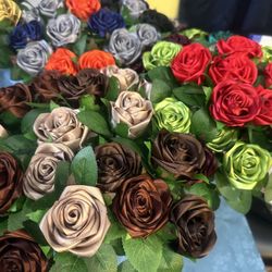 159 Ribbon Winter Color Roses $1 ea