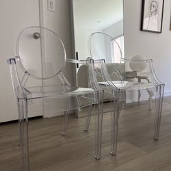 Set Of 2 Lucite Chairs