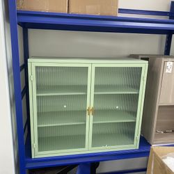 New assembled Removable Wooden Wall Cabinet Double Windowpane Glass Doors Bathroom Wall Cabinet Over