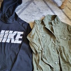 Nike Men's Jacket, Dry Fit, Size M and H&M Jeans Jacket Size M