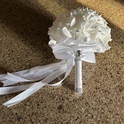 Faux White Wedding Bouquet 