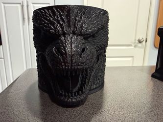 🖤 3D Printed Godzilla Cup – Decorative Display Piece