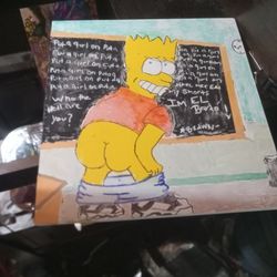 Custom Handmade Bart Simpson Cartoon Painting Artwork