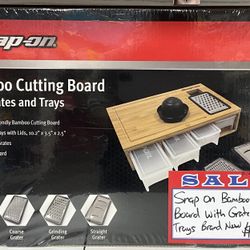 Snap On Bamboo Cutting Board With Grates & Trays Brand New 