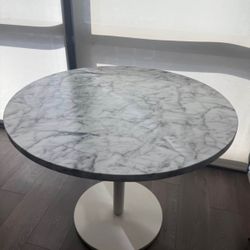 West Elm 36” Round Faux Marble Bistro Dining Table – $450