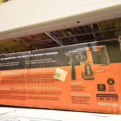  Ridgid 18V BRUSHLESS 1 IN, SDS-PLUS ROTARY HAMMER $250 tool only