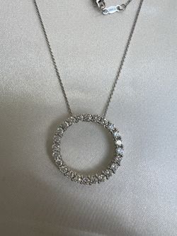 2.00 ct. t.w. Diamond Eternity Circle Pendant Necklace in 14kt White Gold 