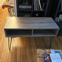 modern gray media stand