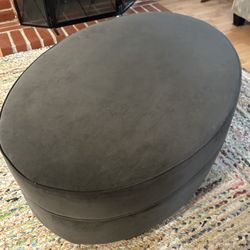 Oval Ottoman - Grey $65