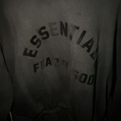 Black Fear Of God Essential Hoodie