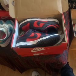 Red An Navy Blue Dunks