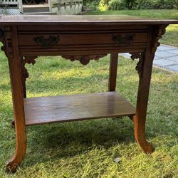 Antique Oak Library Table