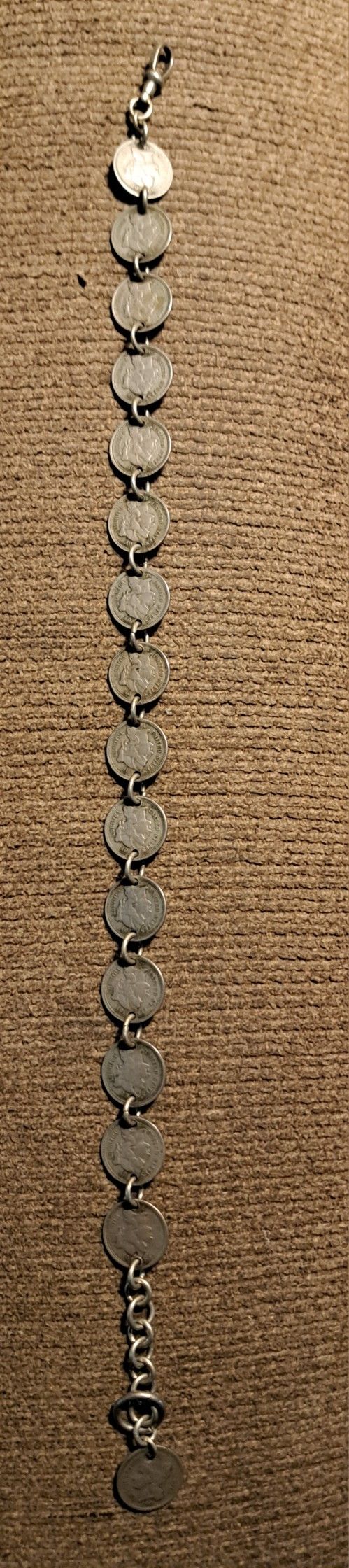 Vintage 16 3 Cent Nickel Bracelet