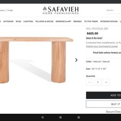 Safavieh Elm Wood Console Table
