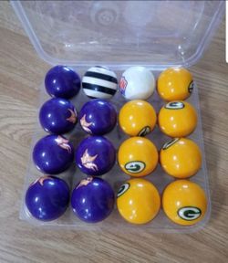 Packers / Vikings Pool Balls