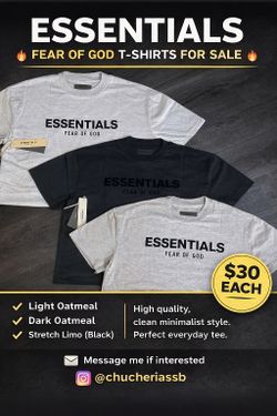 🔥 ESSENTIALS FEAR OF GOD T-SHIRTS  🔥