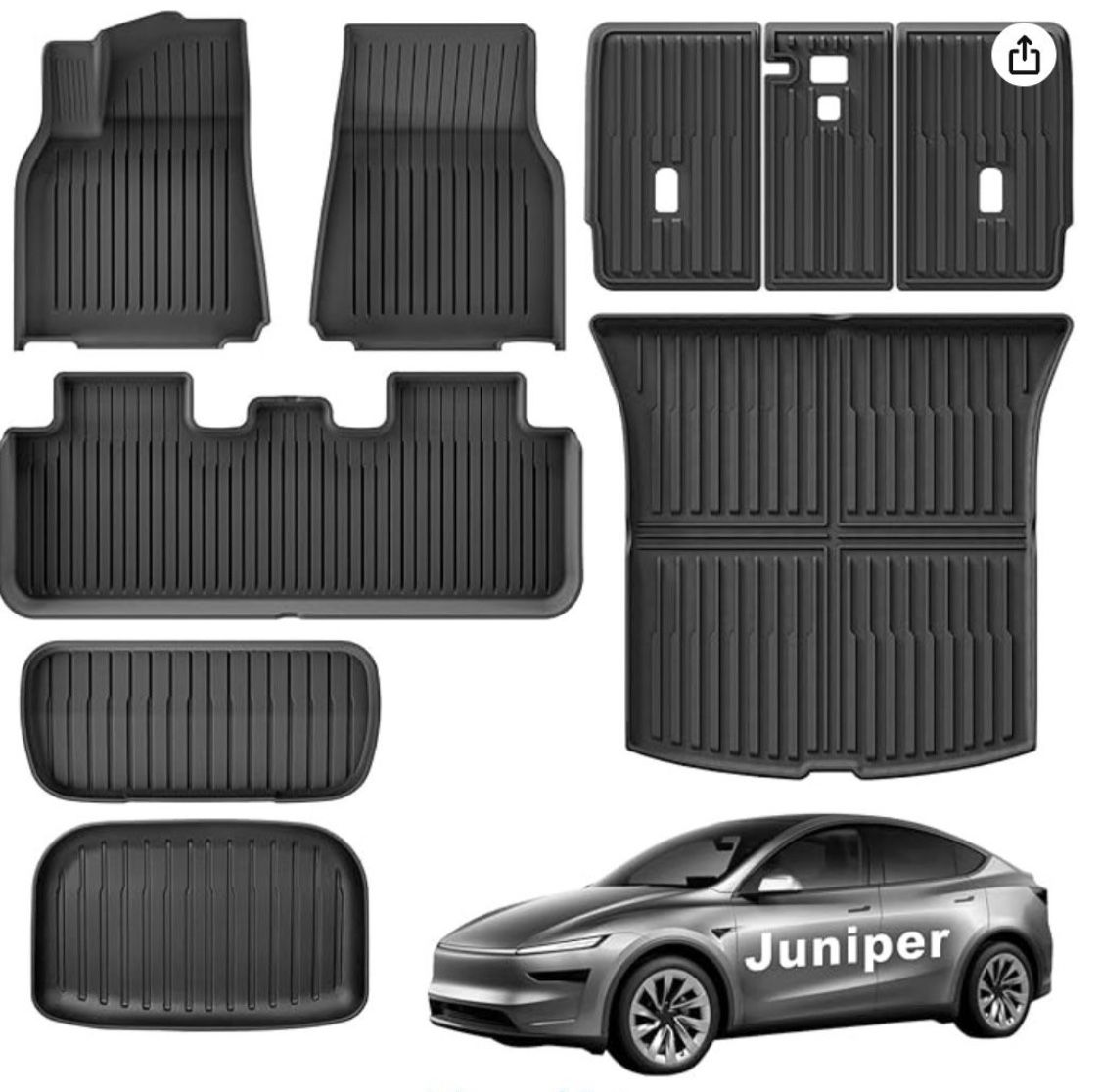Tesla Model Y Floor Mats - Juniper 2025 2026 9 PCS Full Set