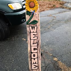 Welcome Sign Carving