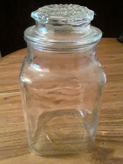 Glass Cookie Jar 9 Inches Tall