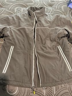 Black Full-Zip Jacket with White Trim