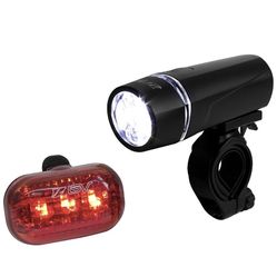 BV Bicycle Light Set Super Bright 5 LED Headlight, 3 LED Taillight, Quick-Release