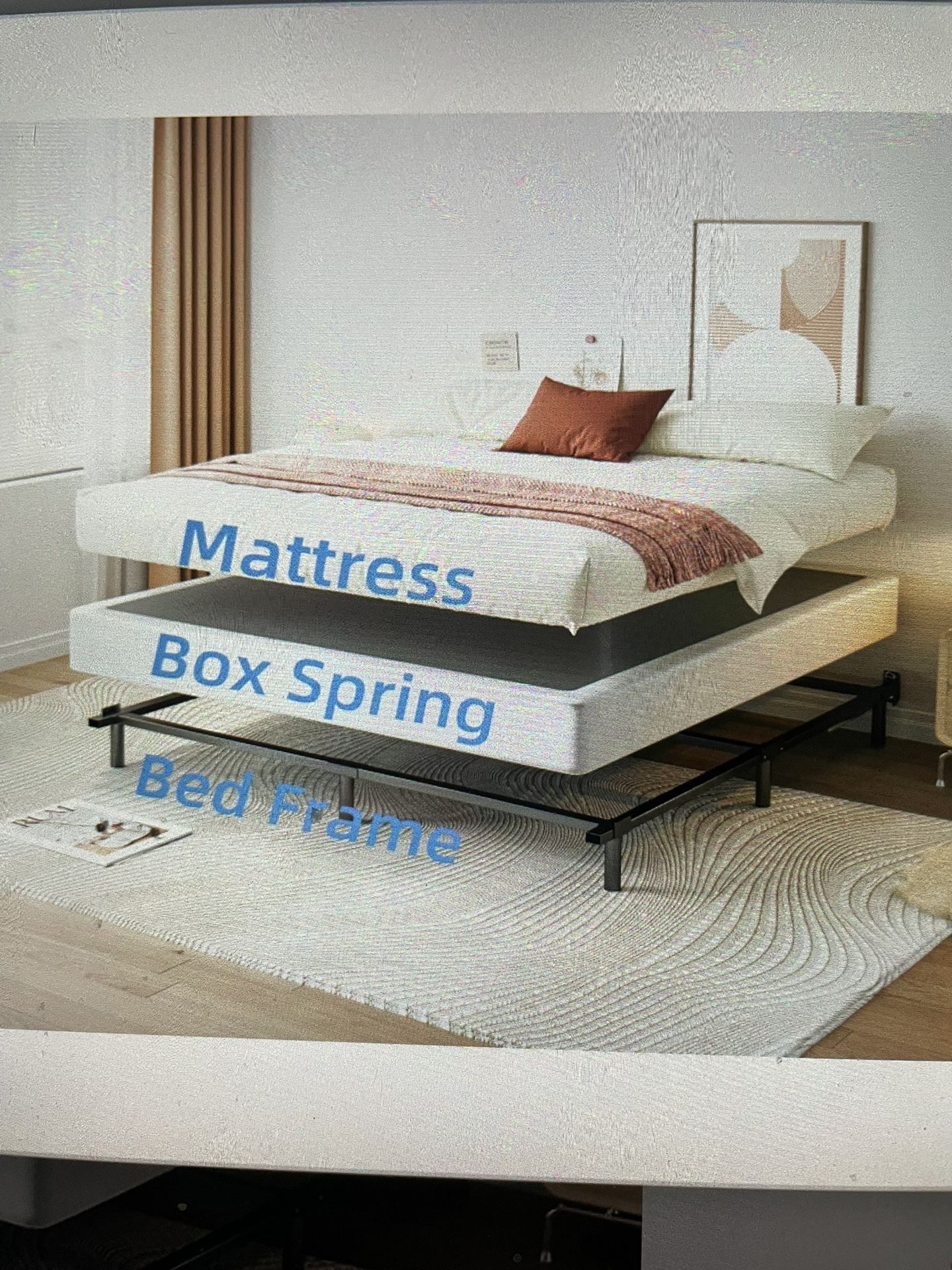 Full Size Metal Box Spring With Cover