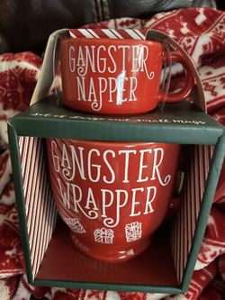 “Gangster Wrapper” & “Gangster Napper” Holiday Red Mug Set