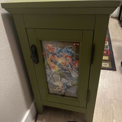 🌱Olive Green Night Stand w/ Working Electric Power